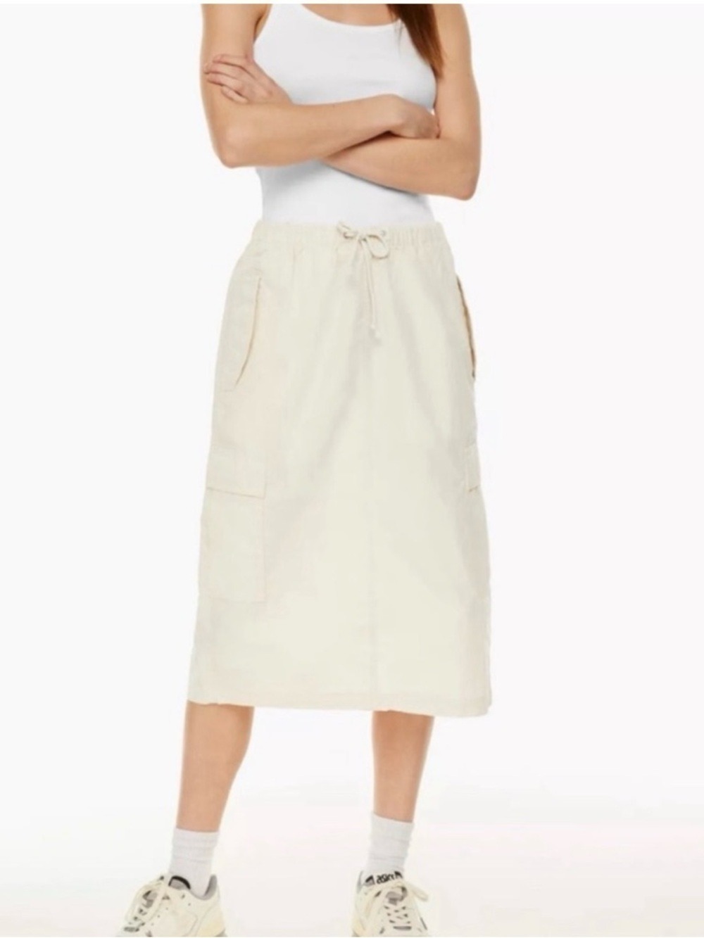 Aritzia TNA cream cargo Skirt Small Cotton Nylon Summer Casual Minimalist
